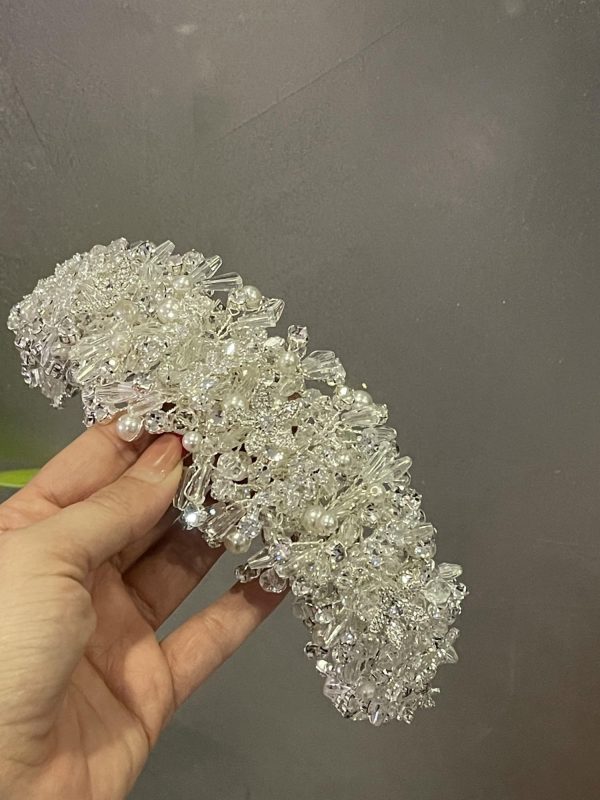 Hairband silver en perles et Zirconium K/6-3196