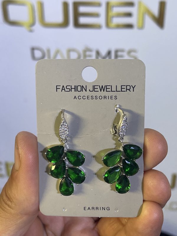 Boucles d'oreilles émeraudes en Zirconium